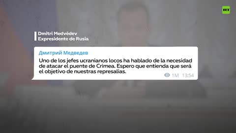 L'ex presidente russo Dmitry Medvedev ha minacciato di vendicarsi se l'Ucraina attacca il ponte di Crimea, in risposta a una dichiarazione del segretario del Consiglio di sicurezza e difesa nazionale dell'Ucraina, Alexei Danilov.