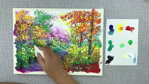 Learn to paint together (acrylic landscape painting)