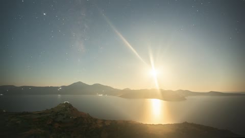 Sea skyline with the milky way in the sky