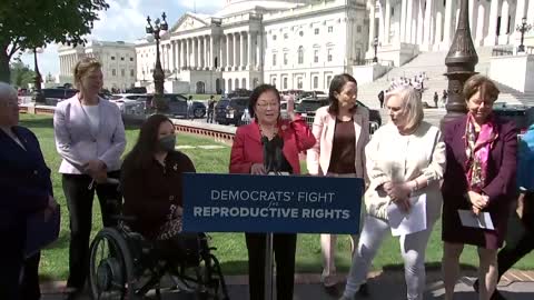 Senate Majority Leader Chuck Schumer and Senate Democratic women hold a press conference on abortion