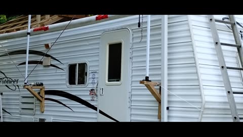 2007 Pioneer Trailer roof replacement with pitched metal roof