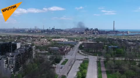 Azovstal plant in Mariupol filmed by a drone