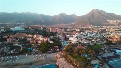 top view over los cristianos canary islands tenerife spain