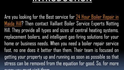 One of the Best service for 24 Hour Boiler Repair in Maida Hill