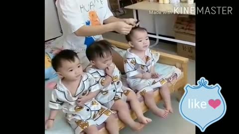 funny Chinese triplets funny videos part1