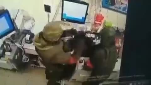 Russian soldiers looting stores in the Sumy region. There are reports of supermarkets being raided.