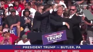 Trump Fist Pumps To Crowd Following Potential Assassination Attempt