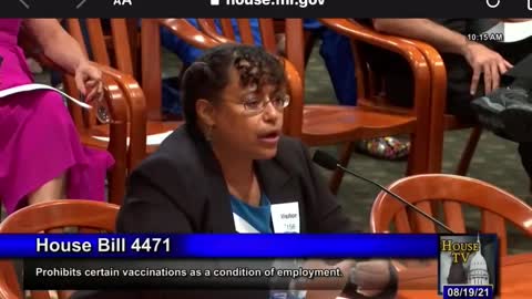 Dr Christina Parks testimony for MI HB4471: Ban requiring employees to get COVID and other shots