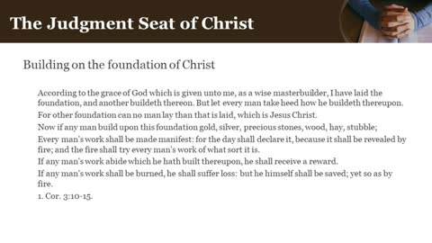 The Judgement Seat Of Christ