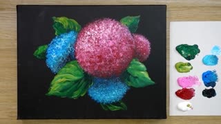 How to Paint a Hydrangea for Beginners _ Acrylic painting technique ( Easy )