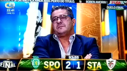 Fernando Mendes chora com golo do Sporting ao cair do pano