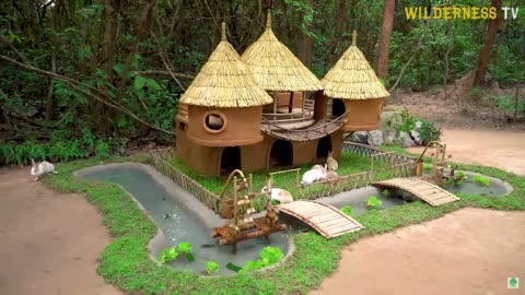 Amazing Dream House For Rabbits And Aquarium Water Park For Crayfish