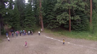 Batted Softball Hits Drone Recording Game