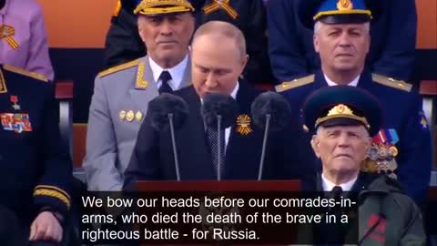 VLADIMIR PUTIN'S SPEECH AT THE VICTORY PARADE ON RED SQUARE MAY 9, 2022 (ENGLISH SUBTITLES)