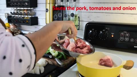 Filipino pork sinigang(pork tamaring soup)