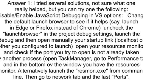 Failed to launch debug adapter VS tries to connect to a random port