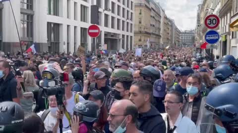 Paris, France: Protests Erupts - No Green Pass, No Mandatory Vaccinations