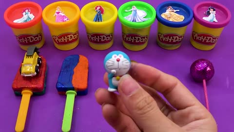 Satisfying video!Who to Make Playdoh Rainbow Ice Cream#Cutting#ASMR