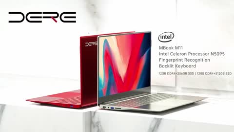DERE MBook M11 Laptop - 12GB ROM 256/512 GB - Fingerprint Recognition