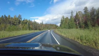 Driving North into Algonquin Park Ontario Canada 09 26 2021