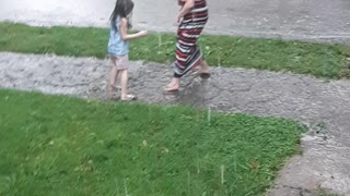 Playing in the rain