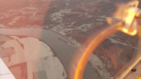 Trash barges on the Ohio River