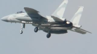 McDonnell Douglas F-15 Fighter cruising into St. Louis Lambert Intl - STL