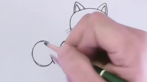 How to draw a Cartoon Cat from the word Cat(Very Easy)