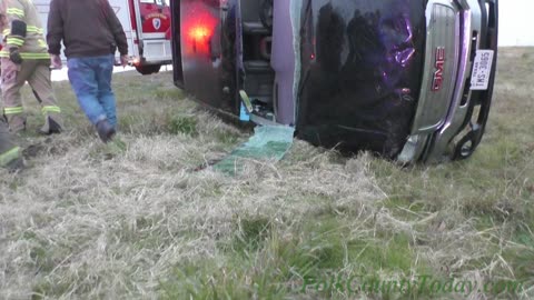 ICY BRIDGE CAUSES ROLLOVER, LIVINGSTON TEXAS, 01/15/24...