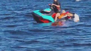 Friends Unable to Hold Onto Jet Ski