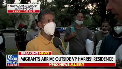 Illegal Immigrant after being bussed from Texas to Kamala Harris’ House by Gov. Greg Abbott.
