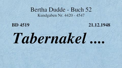 BD 4519 - TABERNAKEL ....