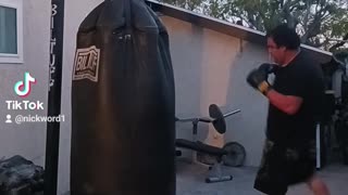 500 Pound Punching Bag Workout Part 42. More Muay Thai Work..