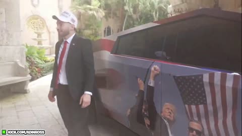 Ross gifts Trump a Cybertruck with image of Trump standing after his assassination attempt