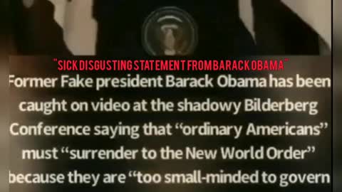 SICK DISGUSTING SPEECH FROM BARACK OBAMA