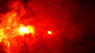 Huge boomerang with sparklers attached