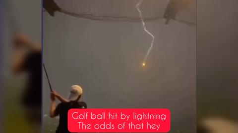 Golf ball hit by lightning