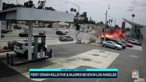 Dramatic Video: Fiery Los Angeles Car Crash Kills Five, Injures Seven