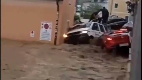 Over the weekend, heavy rains hit Spain and Austria An alert has been sounded