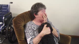 Woman's emotional reunion with missing dog