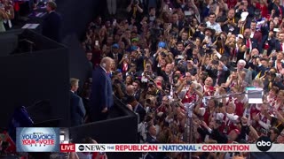 Donald Trump Emotionally walks out with bandaged ear for day 2 of the RNC