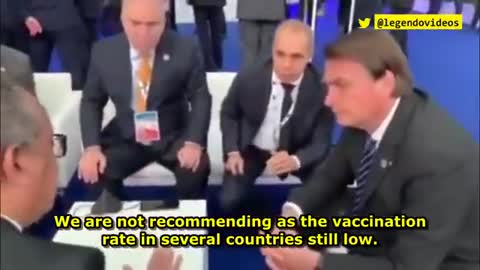 President Of Brazil, Jair Bolsonaro Confronts WHO Chief: ‘People Are Dying After the Second Dose'