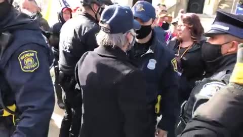 Day 8 Stop The Steal Michigan State Capitol Counter Protester Encounter