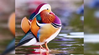 Beautiful pretty mandarin duck
