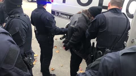 Another Angle of Arrest of Armed Man Outside Rittenhouse Trial