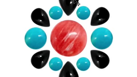 Natural turquoise and orange spiny oyster round cab onyx pear cab colorful cabochon