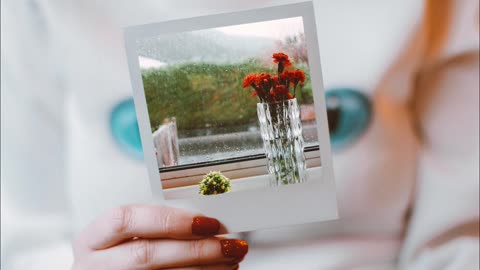 Woman Holding Polaroid