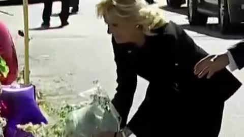 President Biden and first lady Jill Biden visit a memorial site for the victims