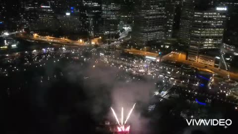 Christmas fireworks from the high floors of the Sydney Hotel