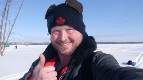 Ice Fishing Camping @ Petrie Island with The Canadian Beaver